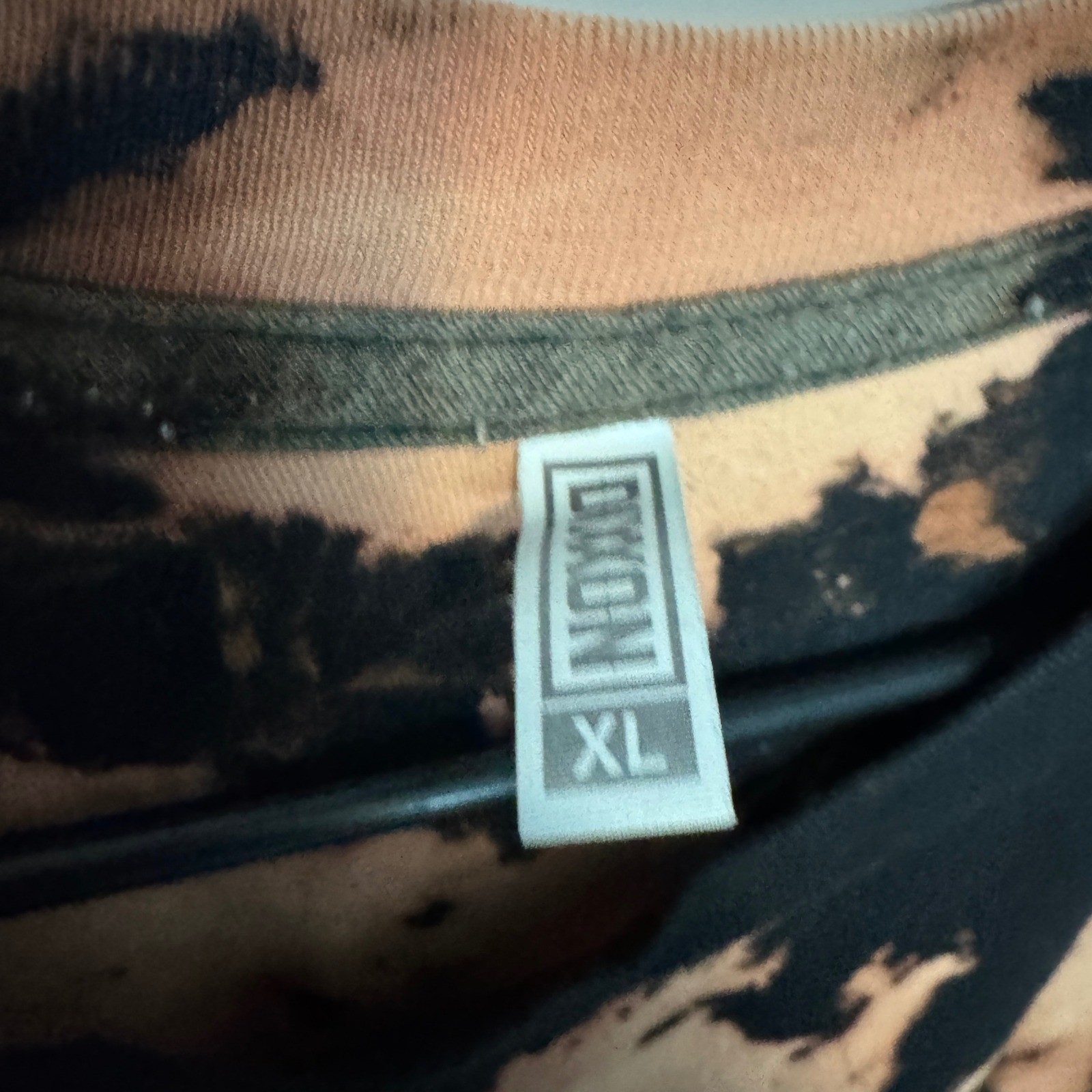 Dixxon Xul Beer Co Shirt Mens XL Beige Black Bleach Tie Dye Graphic Tee Sample
