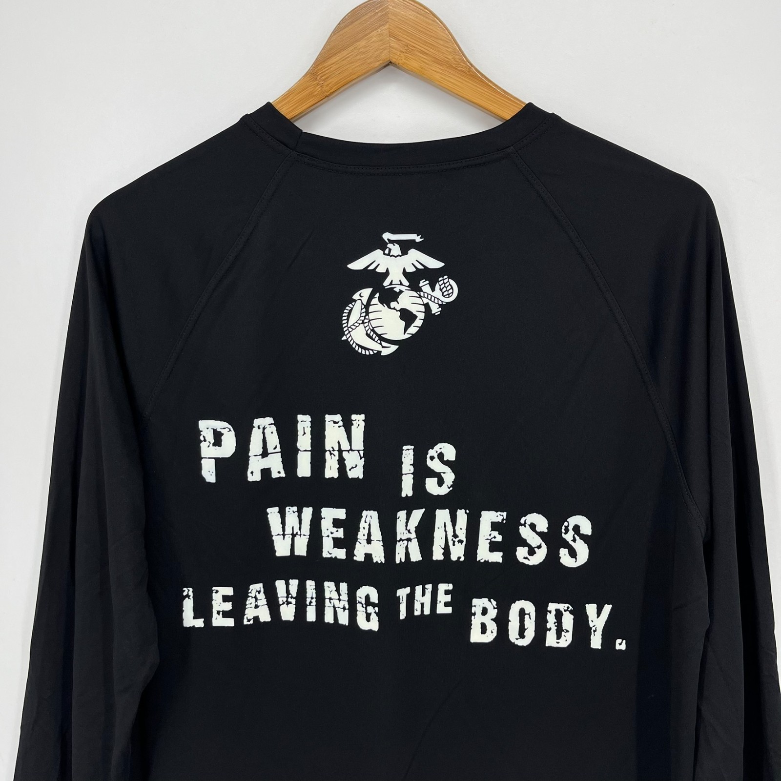USMC Marines Long Sleeve T-Shirt Men&rsquo;s Size M Black Moisture Wicking USA NWOT