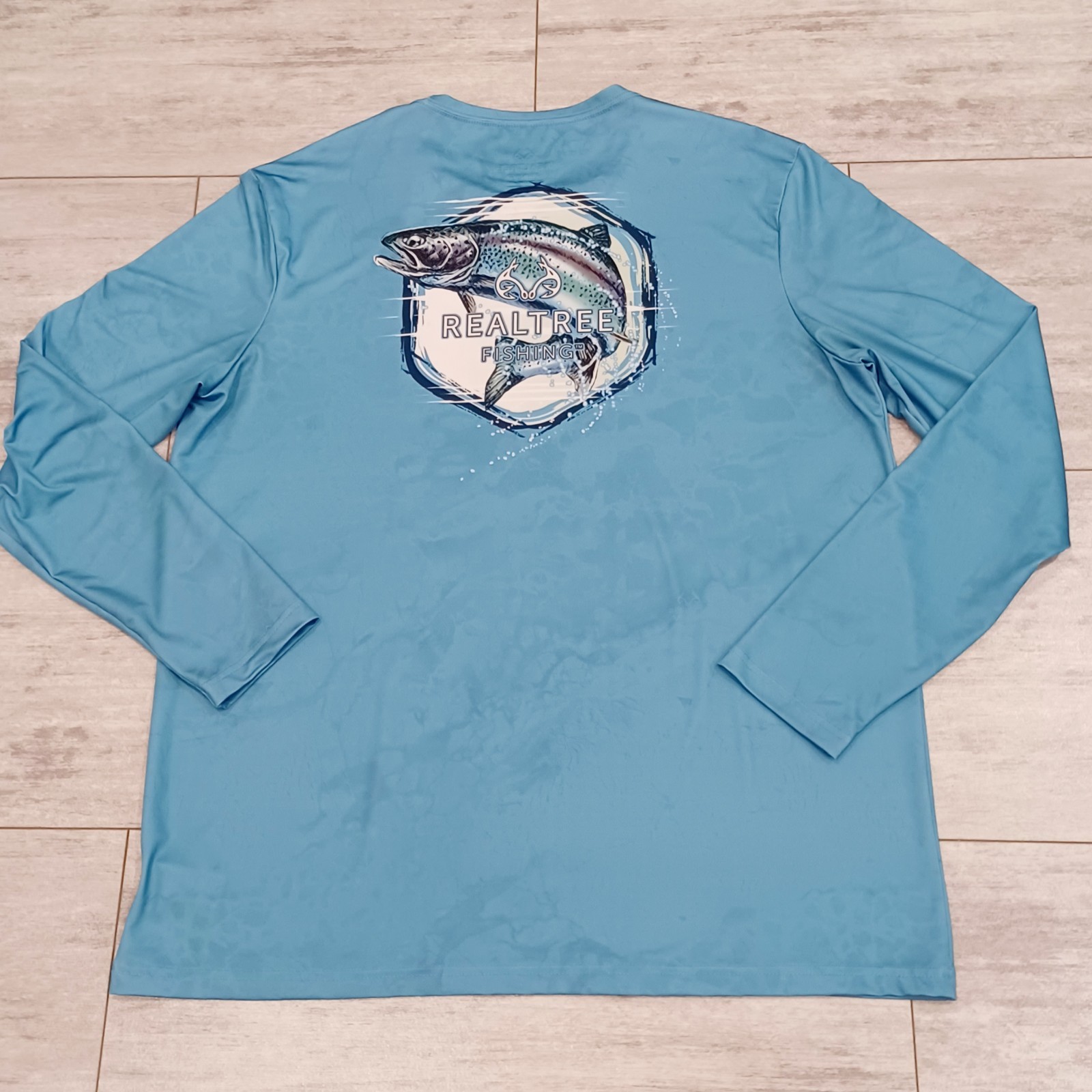 Realtree Fishing Shirt Mens XL Long Sleeve Performance Trout Graphic Outdoorsman