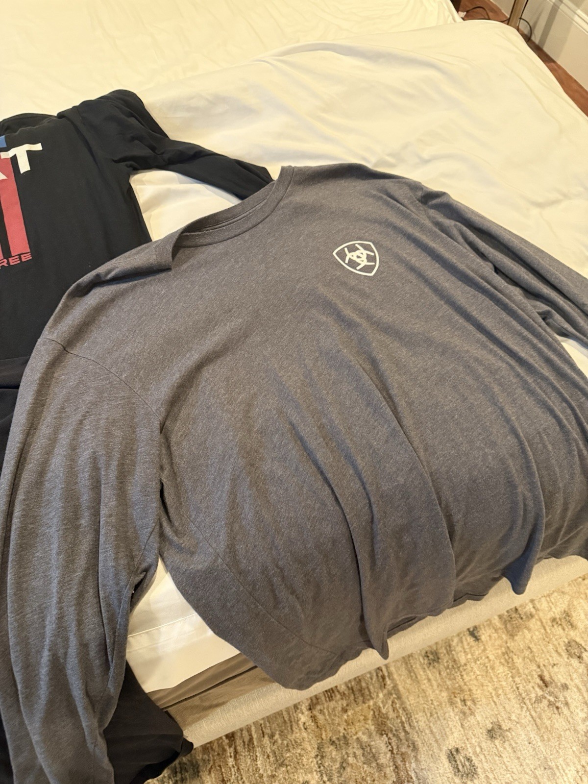 Ariat Men&rsquo;s Gray Long Sleeve Graphic Logo Crew Neck T-Shirt Size XXL