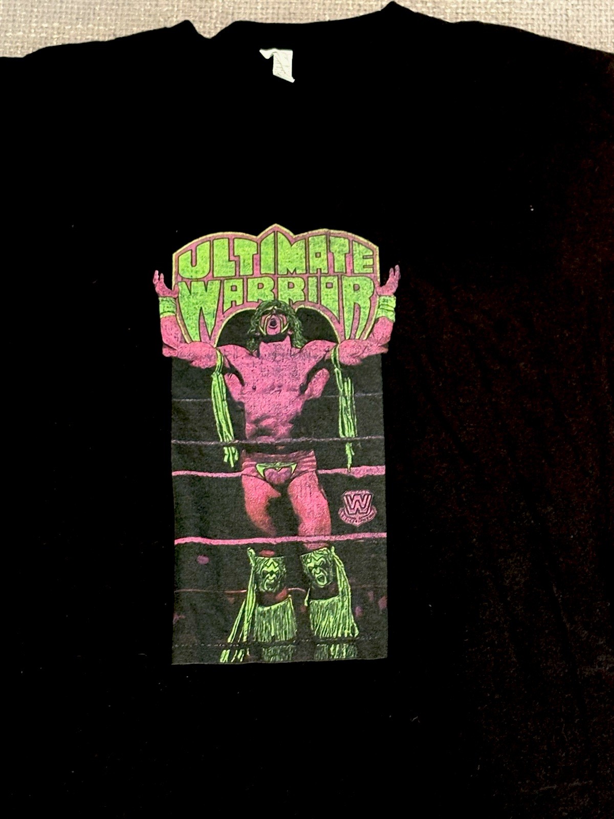 Ultimate Warrior Shirt Mens Large ProWrestling Tees Shirt WWF WWE Purple 80s 90s