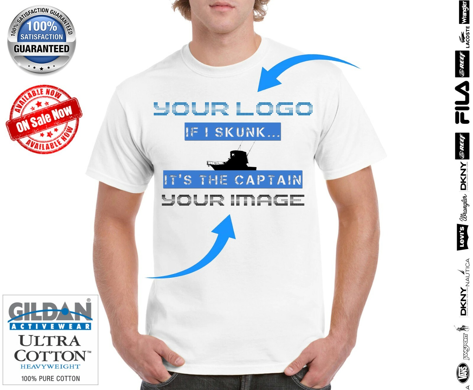 Custom Printed T-Shirts Gildan 100% Heavy 5.3oz Cotton S/M/L/XL