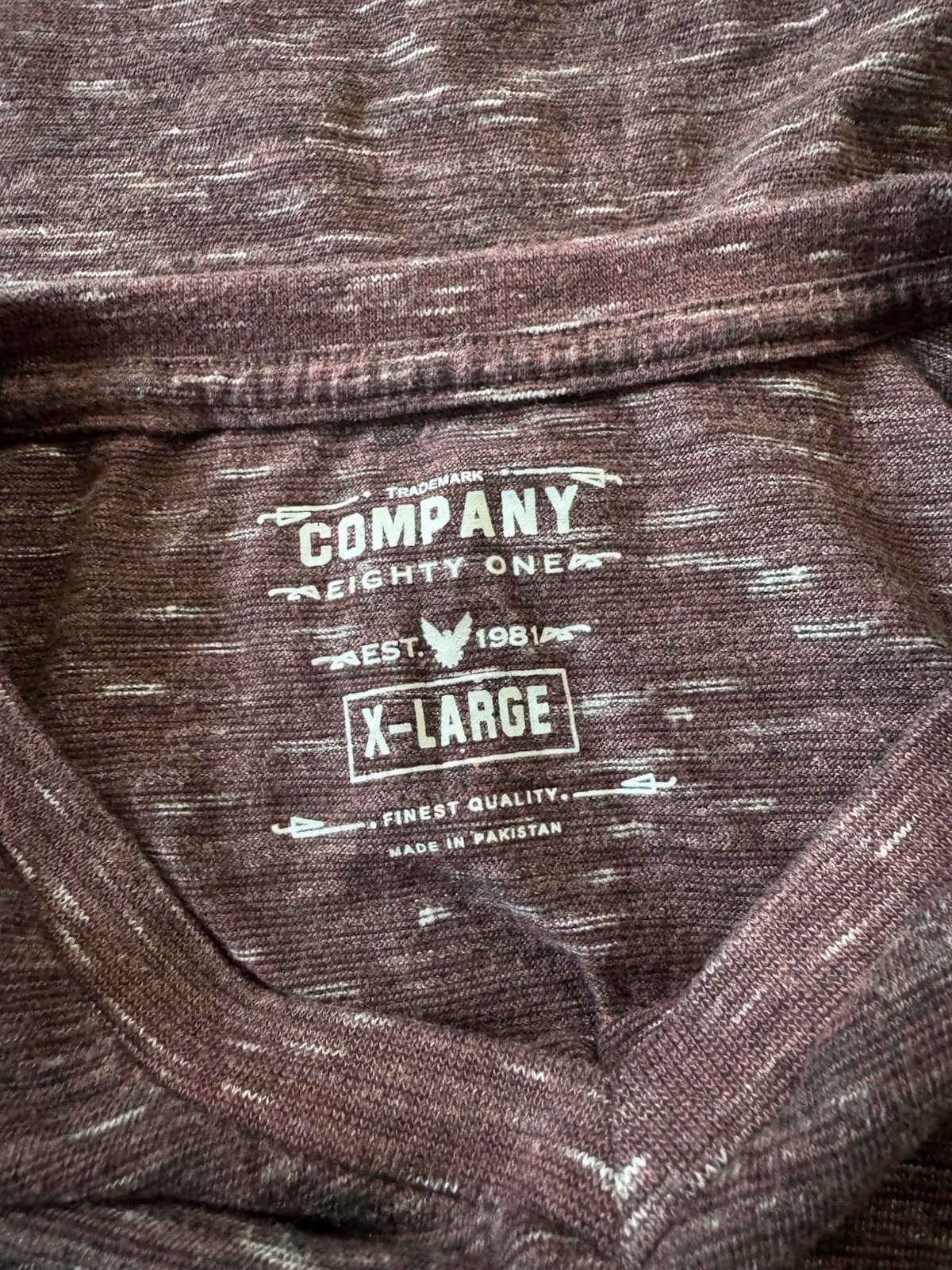 Men’s Company 81 Heather Gray And Red V Neck T Shirts Size XL