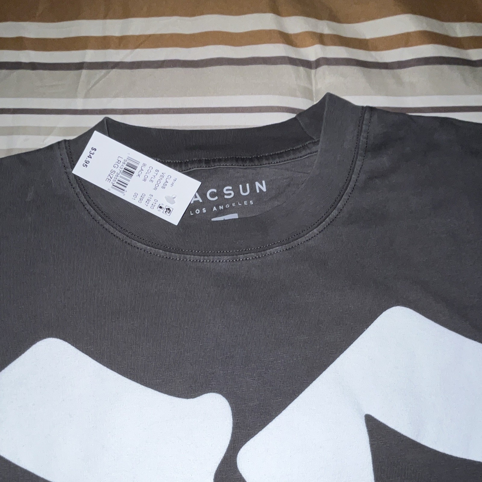 PacSun Black Graphic Print Crew Neck Short Sleeve T-Shirt Men&rsquo;s L Regular