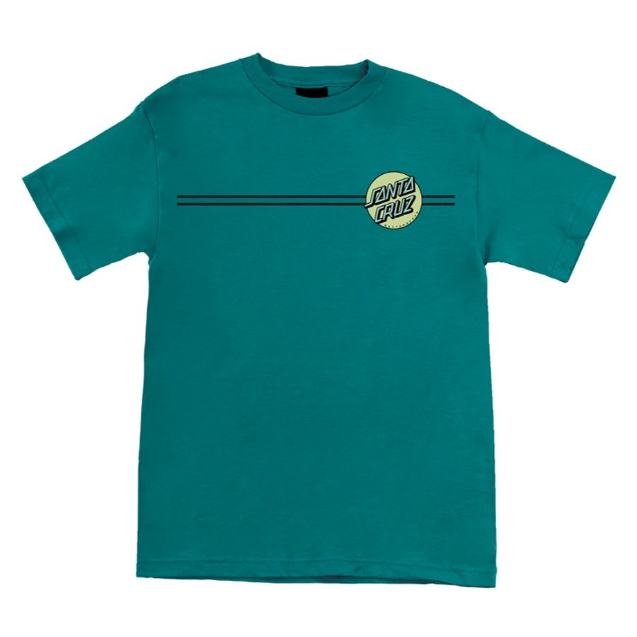 Santa Cruz OTHER DOT Skateboard T Shirt TEAL w/LIME Dot
