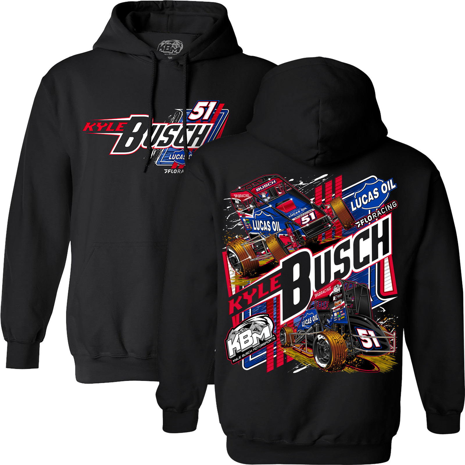 KYLE BUSCH #51 LUCAS/FLO BLK MIDGET HOODIE