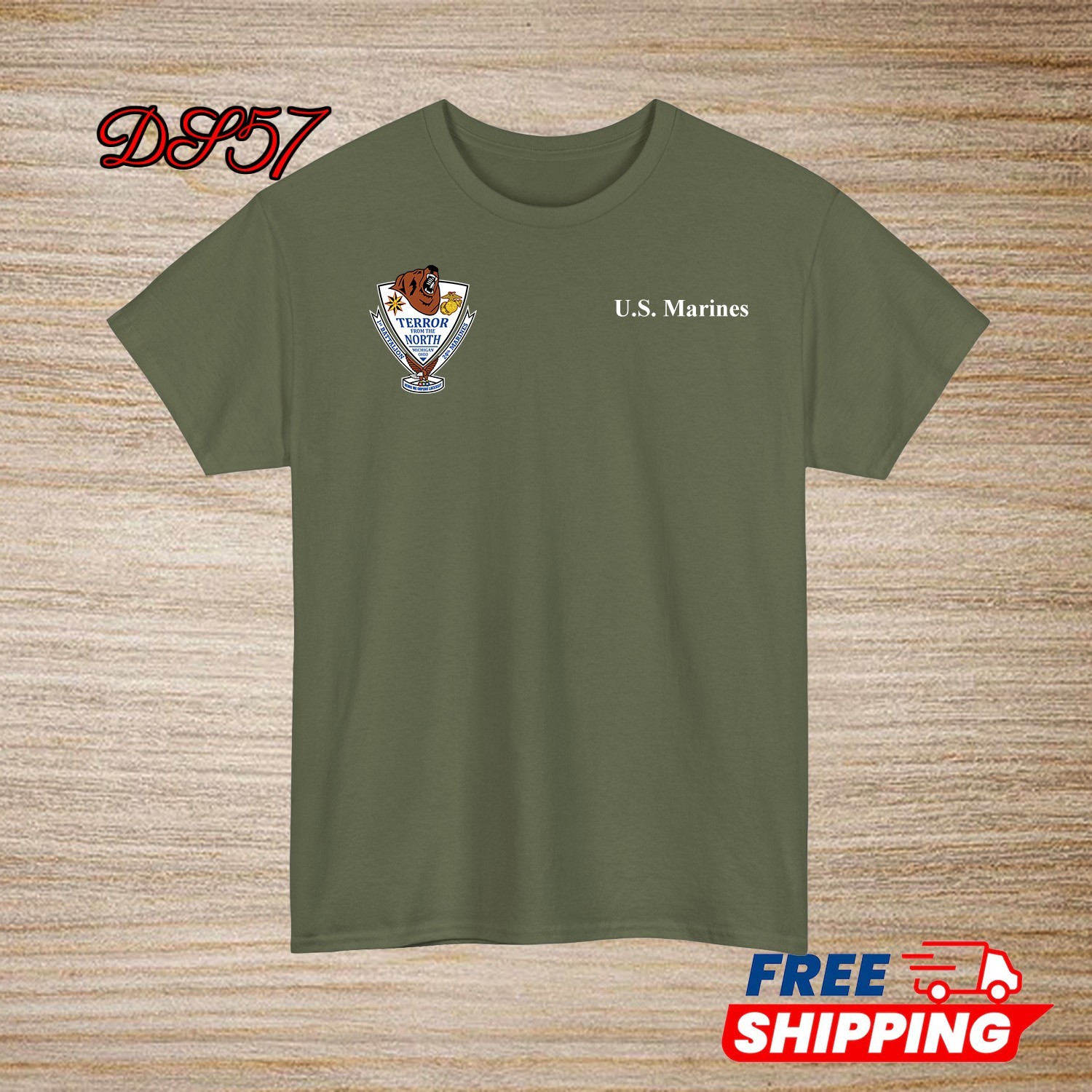1st Battalion 24th Marine Regiment USMC Small Logo T-Shirt S to 5XL Made In USA