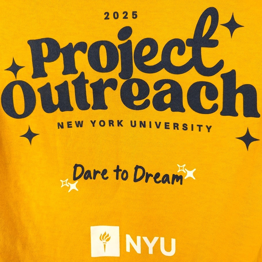 New York University T Shirt Mens Size Small Yellow 2025 NYU Project Outreach