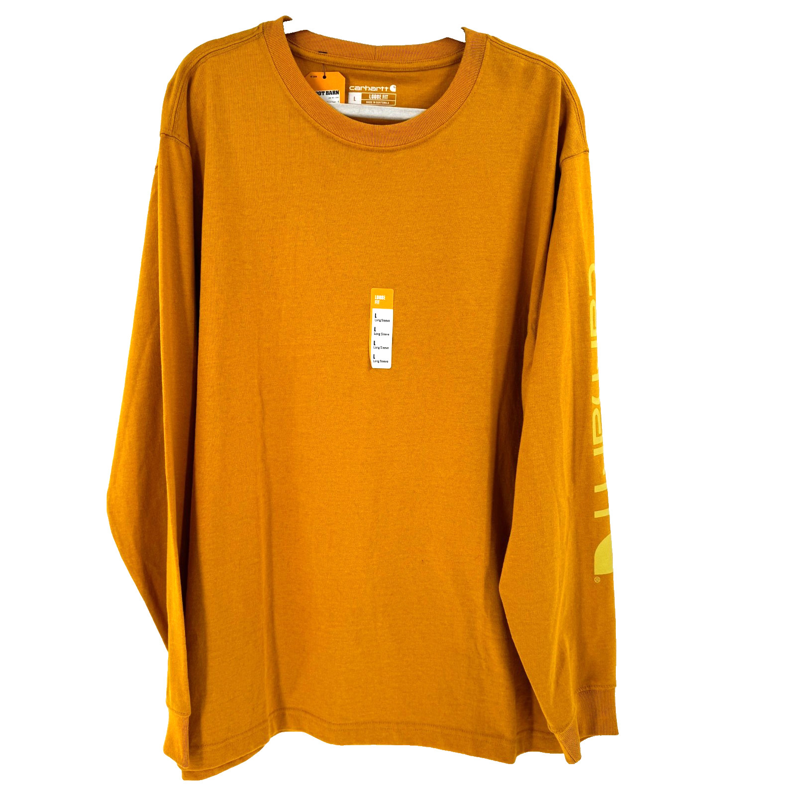 NEW Carhartt K231 Loose-Fit Heavyweight Logo Graphic T-Shirt Men&rsquo;s Large Yellow
