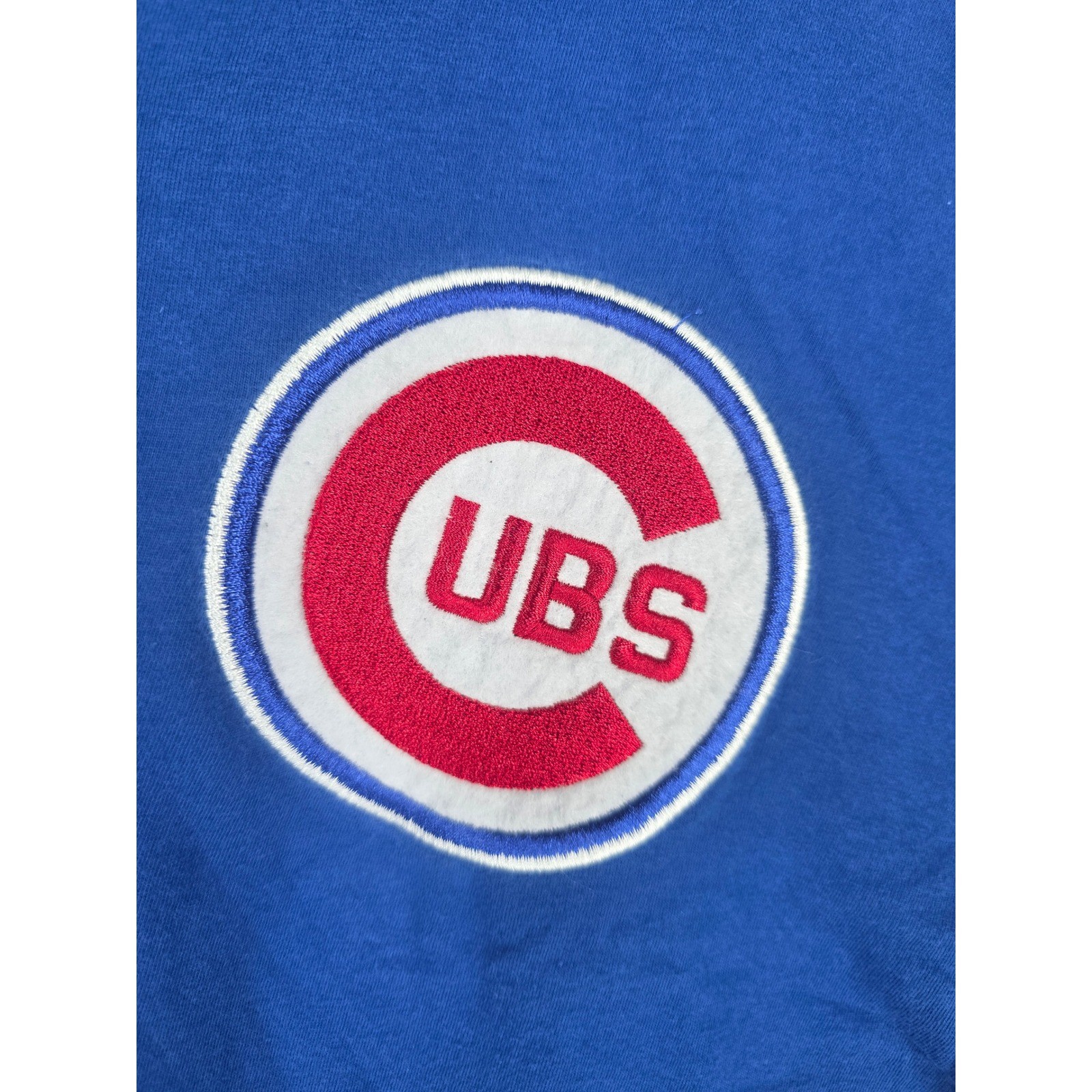 Mitchell Ness Chicago Cubs Henley Shirt Mens XL Blue Grey 3/4 Sleeve AJ18005