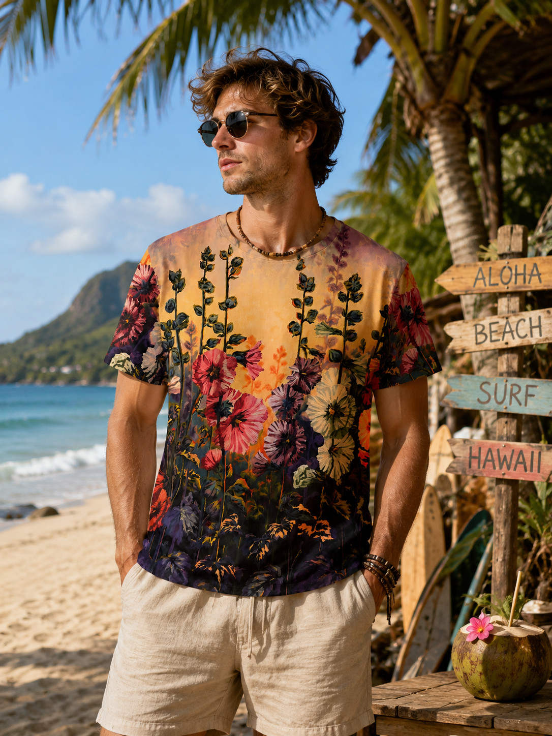 Wearable Art T-Shirt Floral Garden Print by Natalia Savchenko Women&rsquo;s To Ukraine