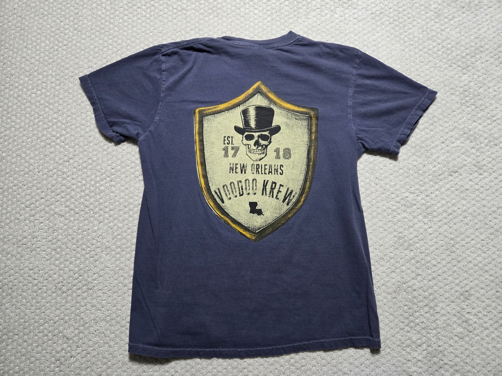 New Orleans Voodoo Krew T-Shirt ~ Men’s Medium ~ Blue-gray ~ Color Comfort ~
