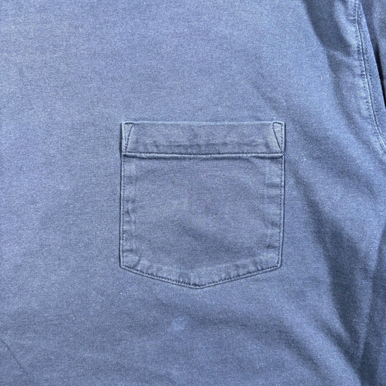 Lands&rsquo; End T-Shirt Men&rsquo;s L Blue Cotton Casual Outdoor Summer Travel Pocket-Tee