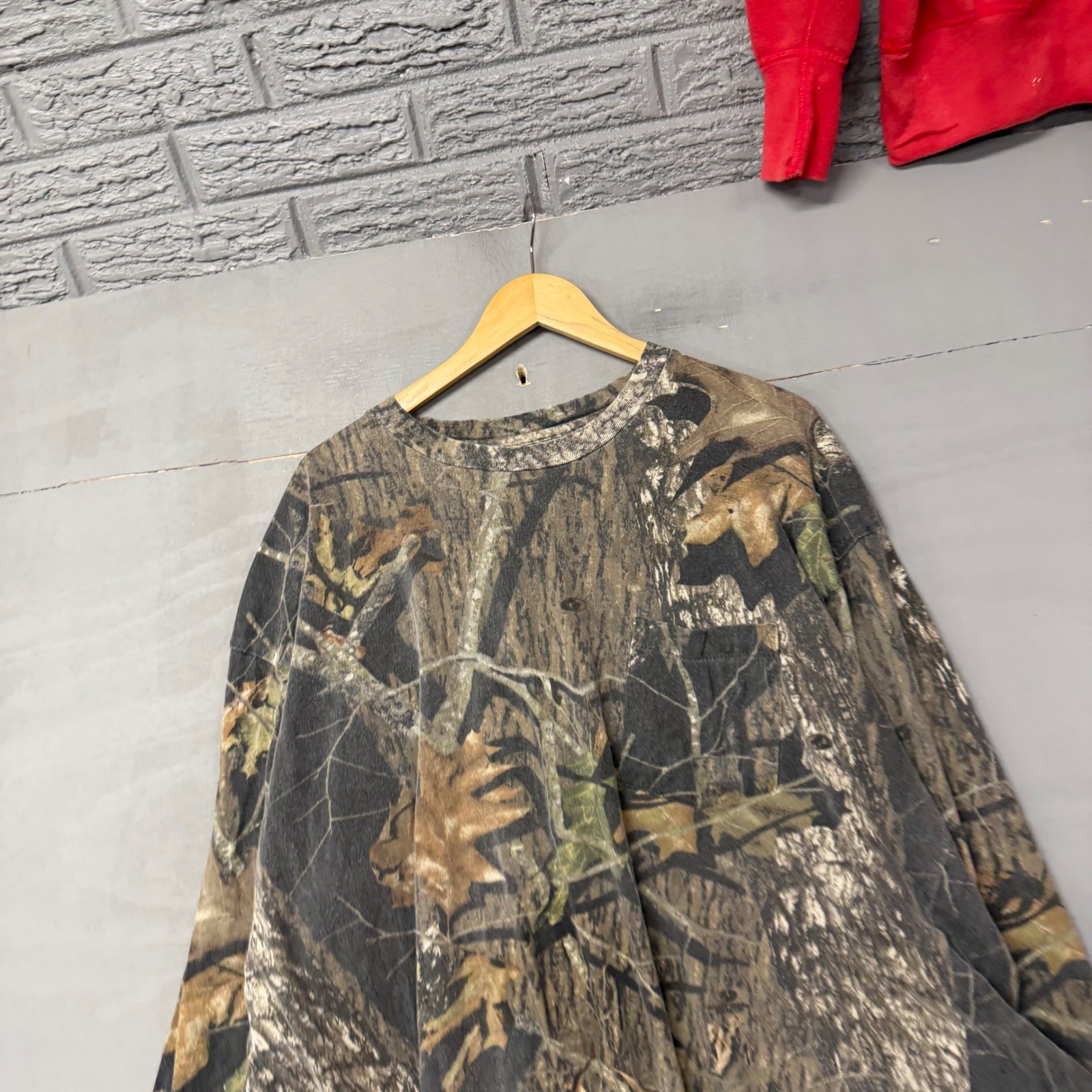 Cabelas Mens 3XL Camo Long Sleeve Pocket T-Shirt Brown Green Hunting Outdoor