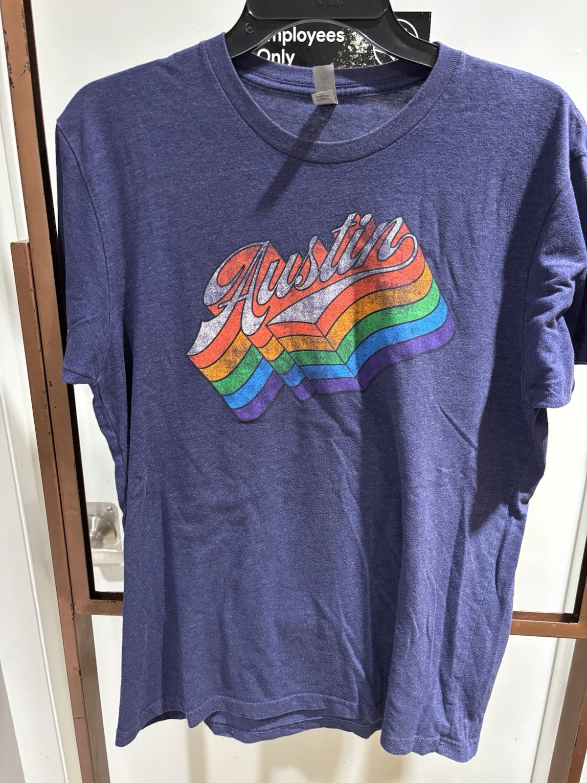 Austin Texas rainbow t-shirt size medium. Short sleeve. 60/40 cotton/poly=light