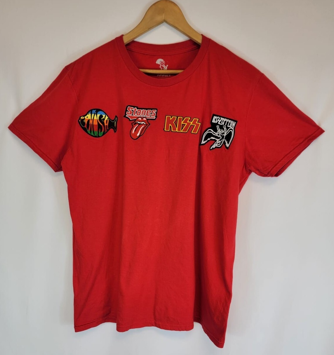 Rare Rock Band Krazy Red T-Shirt Men&rsquo;s L KIZZ STONES LED ZEPPELIN …