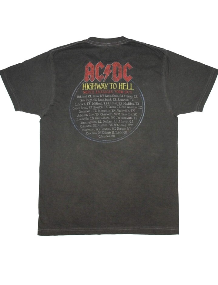 AC/DC Highway to Hell Tour Classic Rock Heavy Metal Music Band T Shirt Size XL