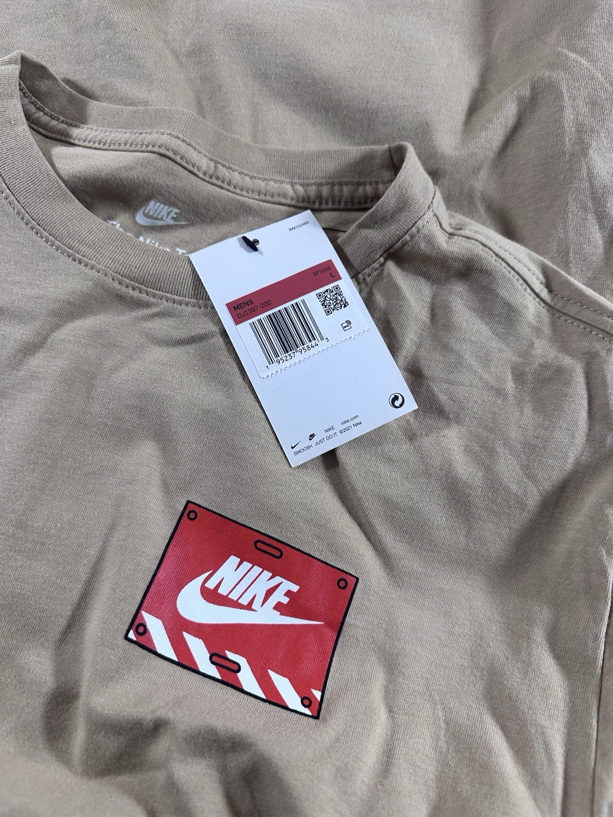 Nike NSW Mech Air Figure Tee Men Size L DJ1397-200 Khaki Dunk Gundam t-shirt