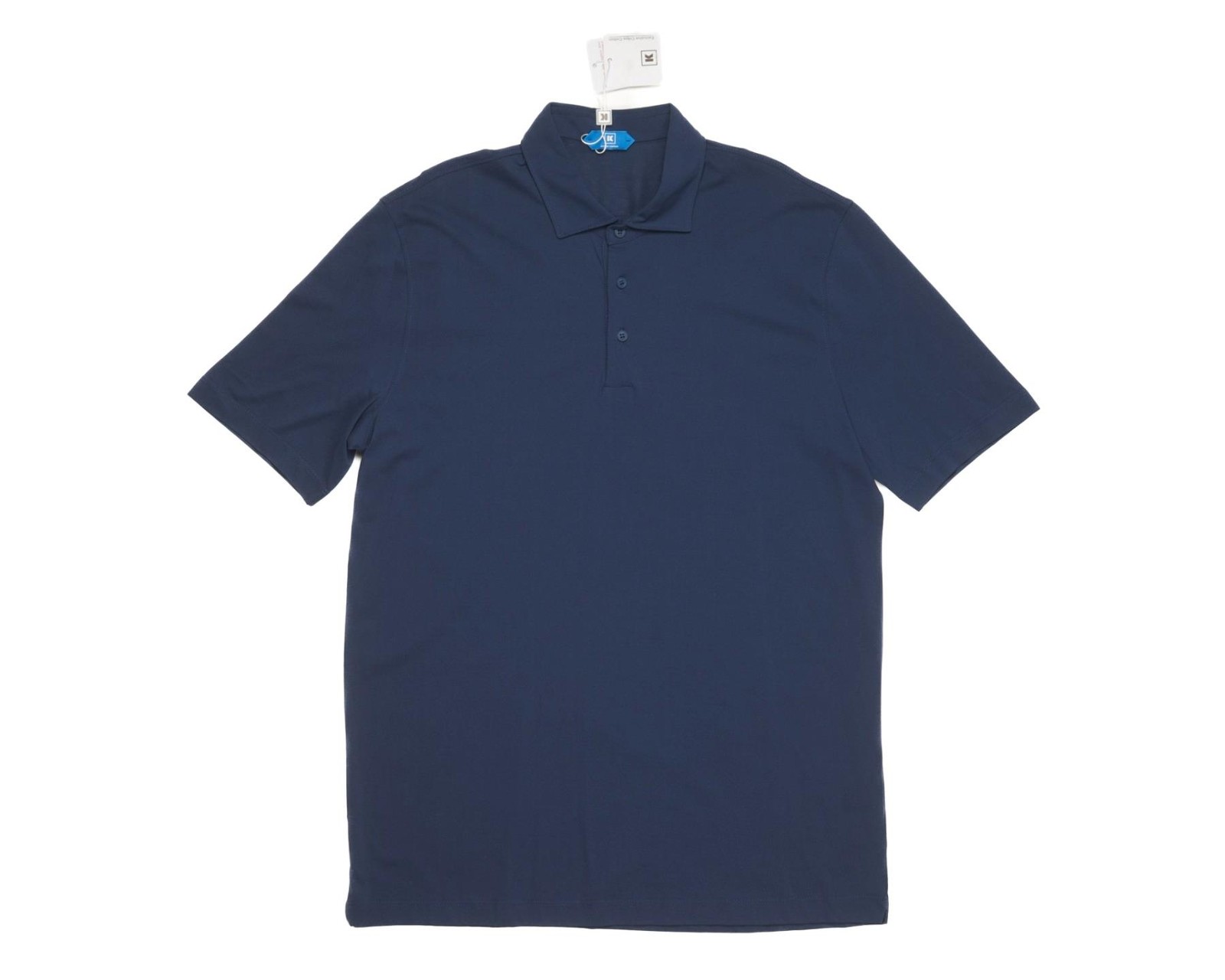 Kired by Kiton $395 NWT Deep Blue Slim Fit Polo Shirt Crepe Cotton 2XL (56 IT)