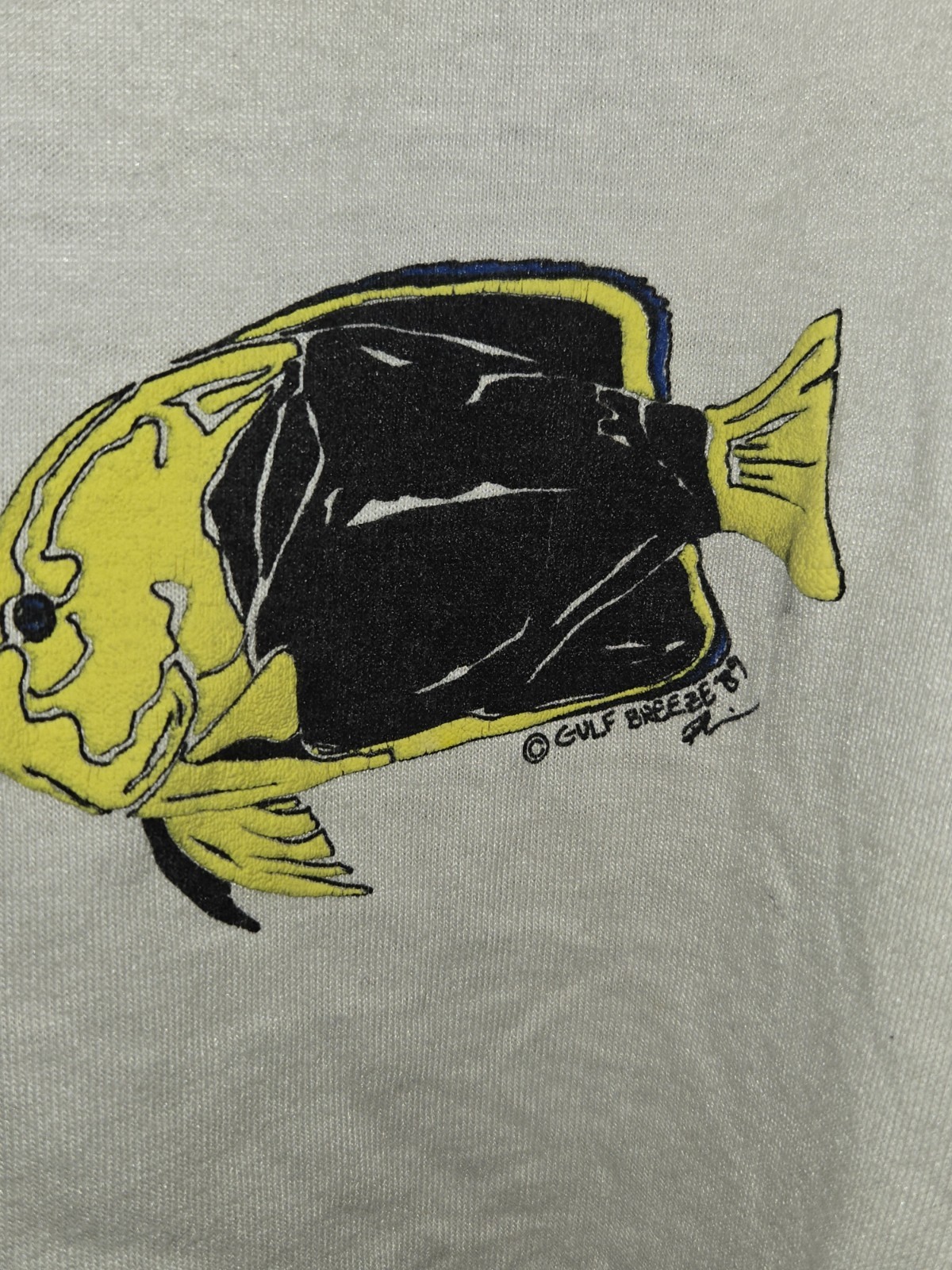 VTG RARE VENICE BEACH FLORIDA AQUATIC FISH T SHIRT SIZE L 1989