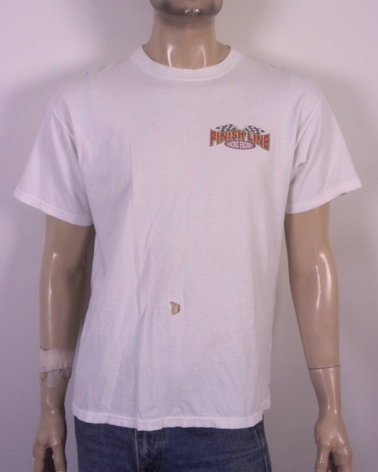 vintage 90s 00s Y2K Delta Tag Finish Line Racing Engines T-Shirt Pennzoil SZ L