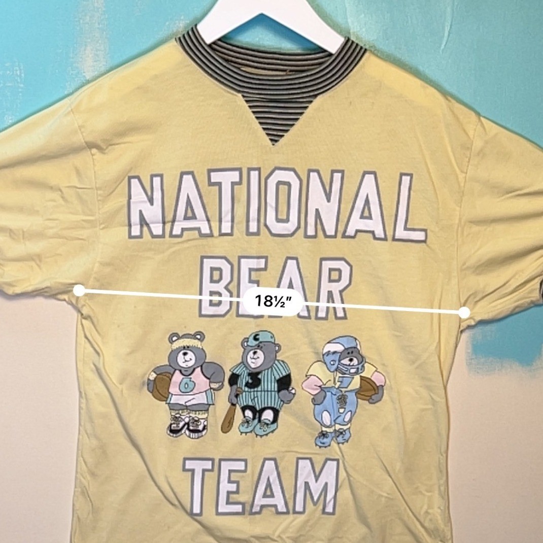 Vintage Energie Sleep Shirt 1986 National Bear Team Oversized OSFA S 18.5x29in