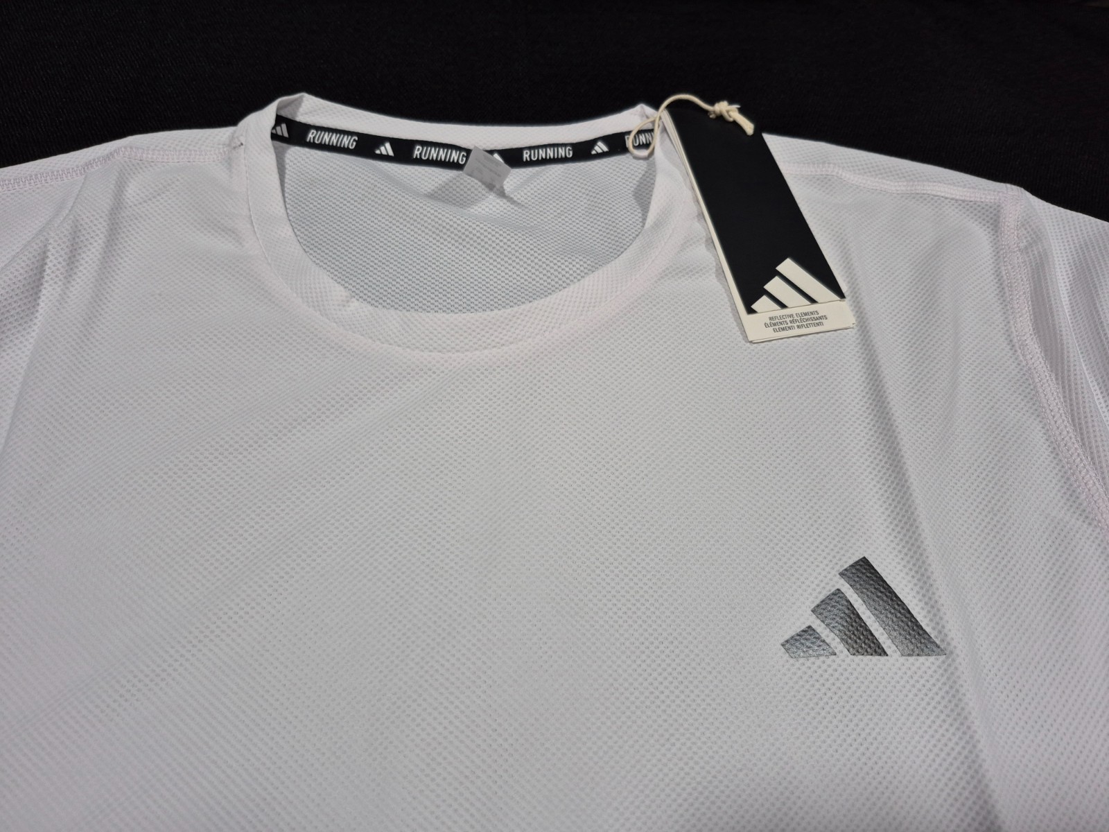 Adidas Mens OWN THE RUN Shirts S/S Training White Blackr- Jersey Jogging IK7436