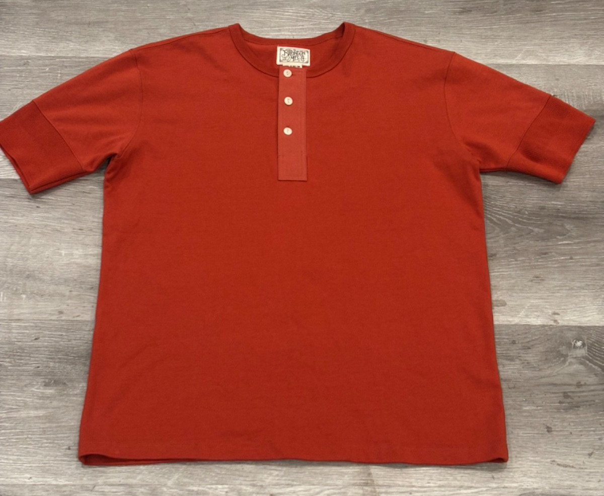 Bronson MFG Vintage Short Sleeve Henley Redwood Heritage Workwear Style Mens XL