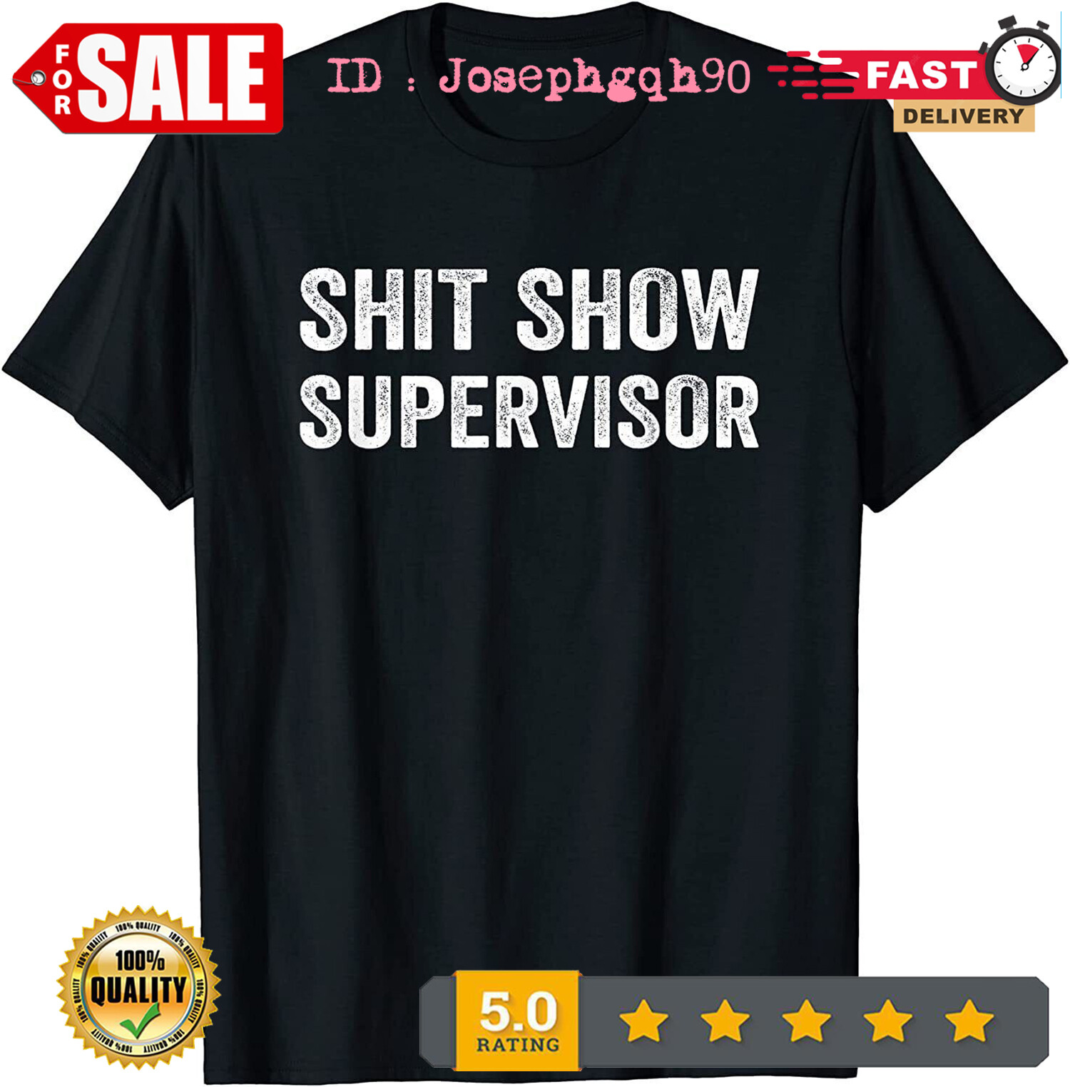 Funny Mom Dad Boss Manager Teacher-Shit Show Supervisor Casua T-Shirt S-5XL