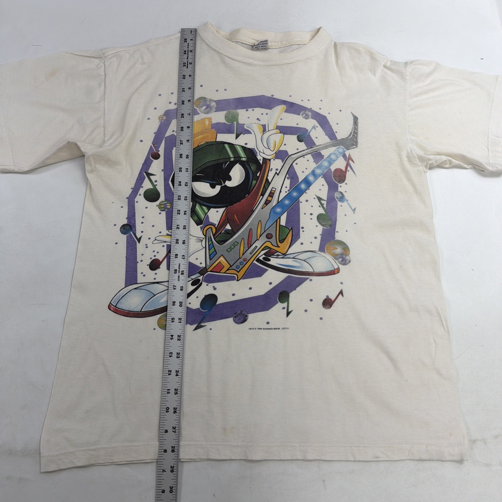 Vintage Marvin The Martian Guitar Warner Bros T-Shirt Size Large 1996
