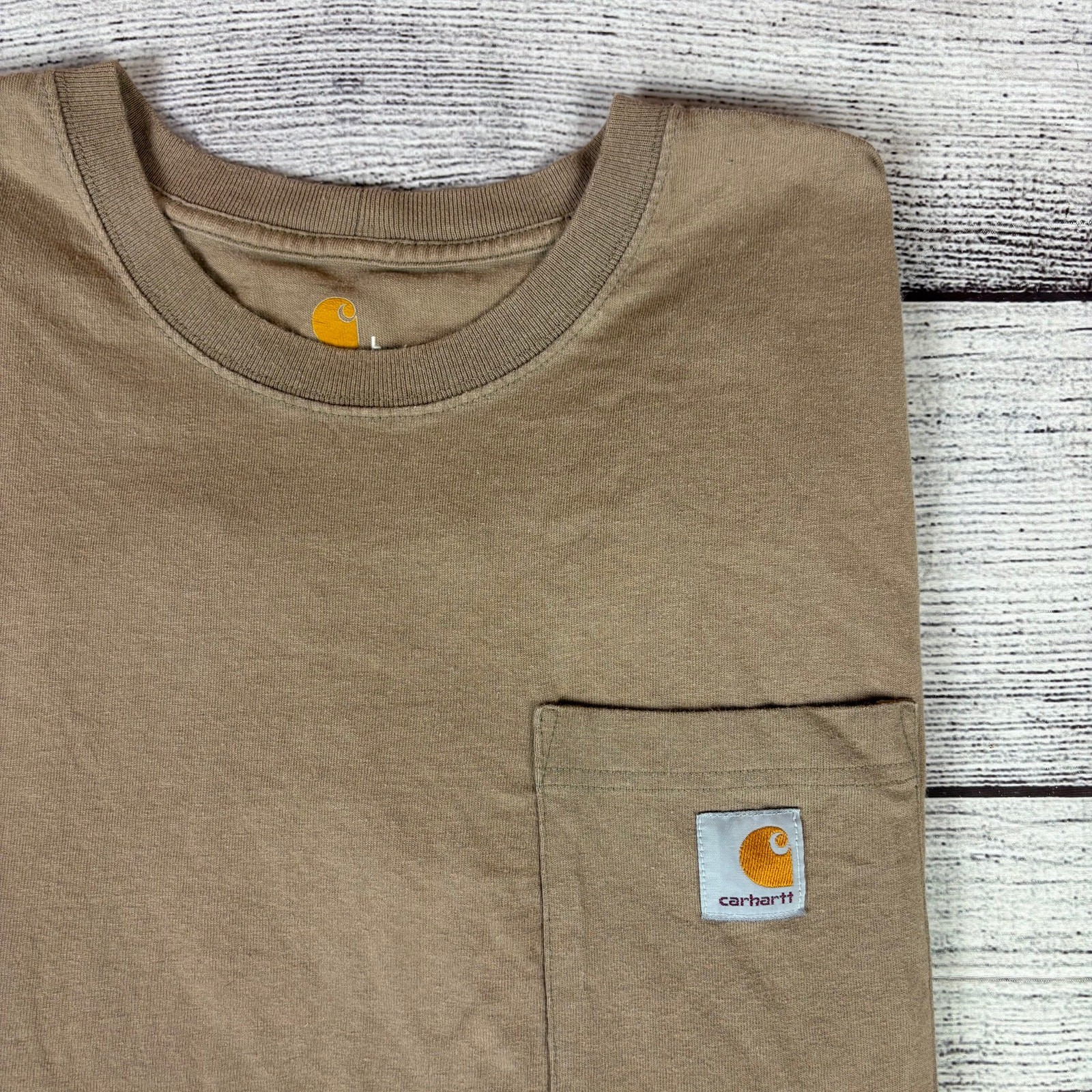 Carhartt Light Brown Short Sleeve Pocket T-shirt size Men&rsquo;s Large