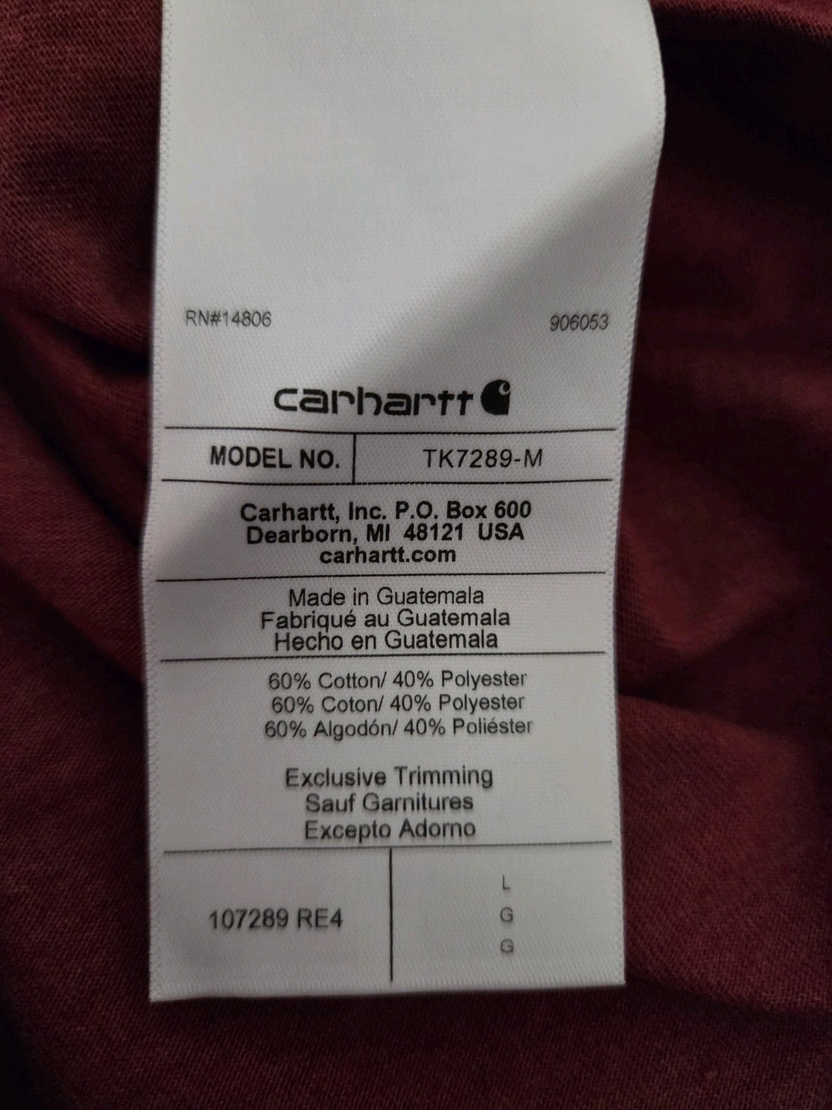 Carhartt Men&rsquo;s Short Sleeve Relaxed Fit Pocket T-Shirt Red Graphic Size L