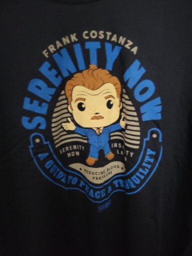 Seinfeld Men T-Shirt XL Navy Logo Graphic Frank Costanza Serenity Now Sitcom Tee