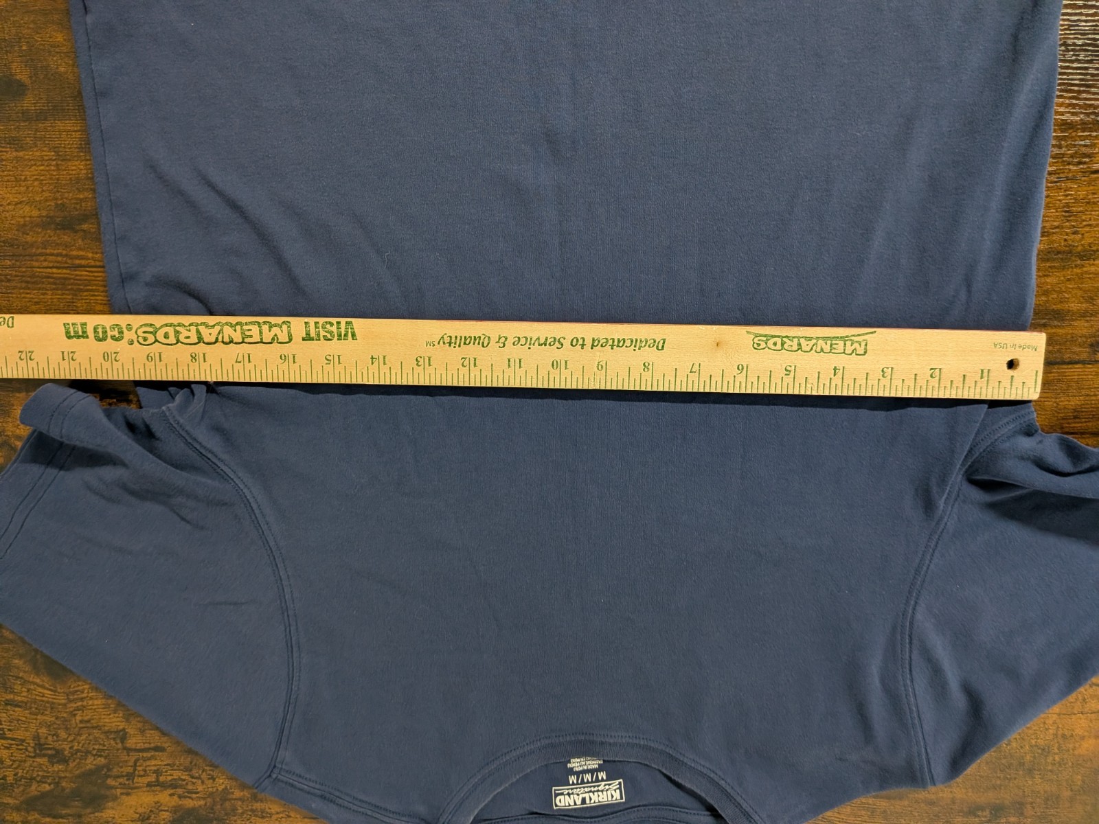 Kirkland Signature Pima Cotton Tee T Shirt Blue Medium Peru Made