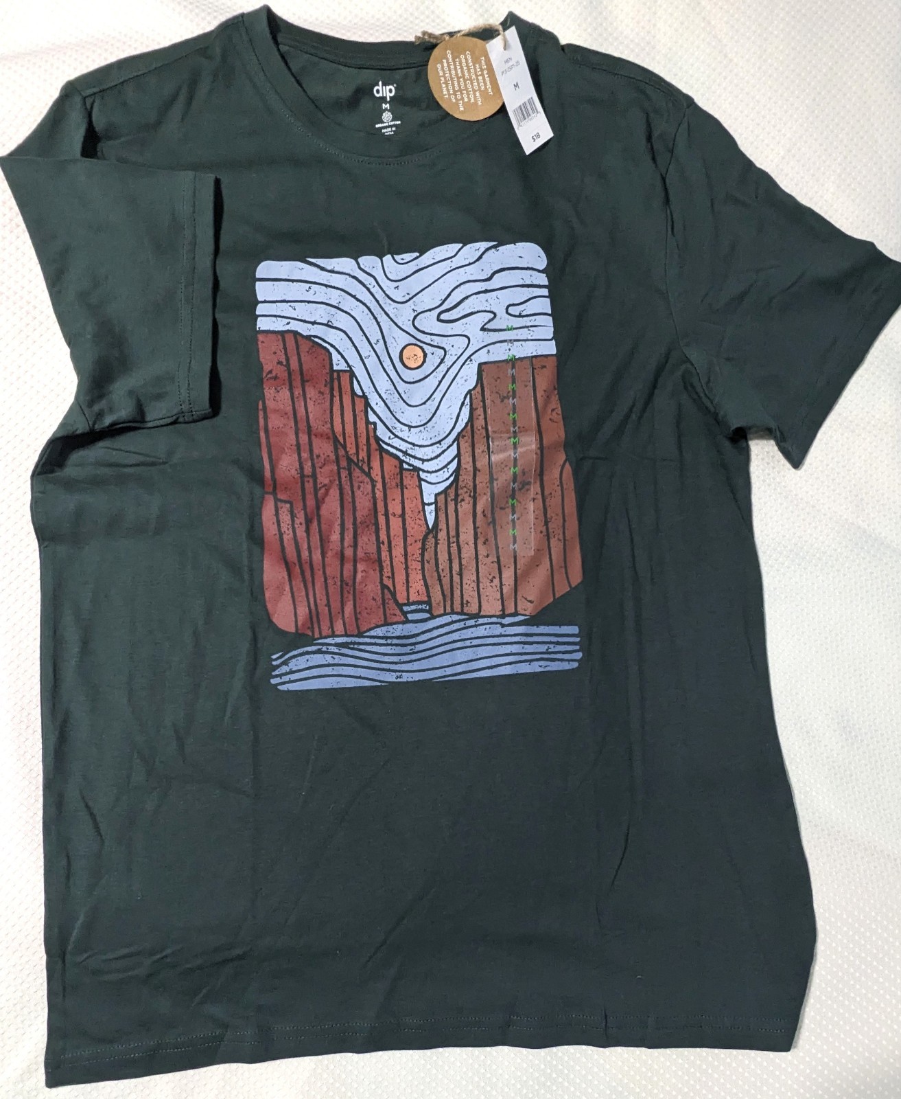 T SHIRT tee 100% organic cotton graphic Dark Green