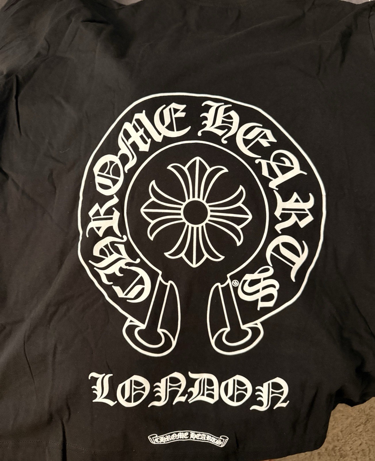 NEW Chrome Hearts Men’s XL Black Long Sleeve Graphic Logo Pocket Crew T-Shirt
