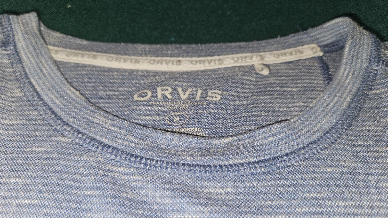 Orvis Classic Collection Men&rsquo;s Medium Blue grey Knit Long Sleeve T-Shirt