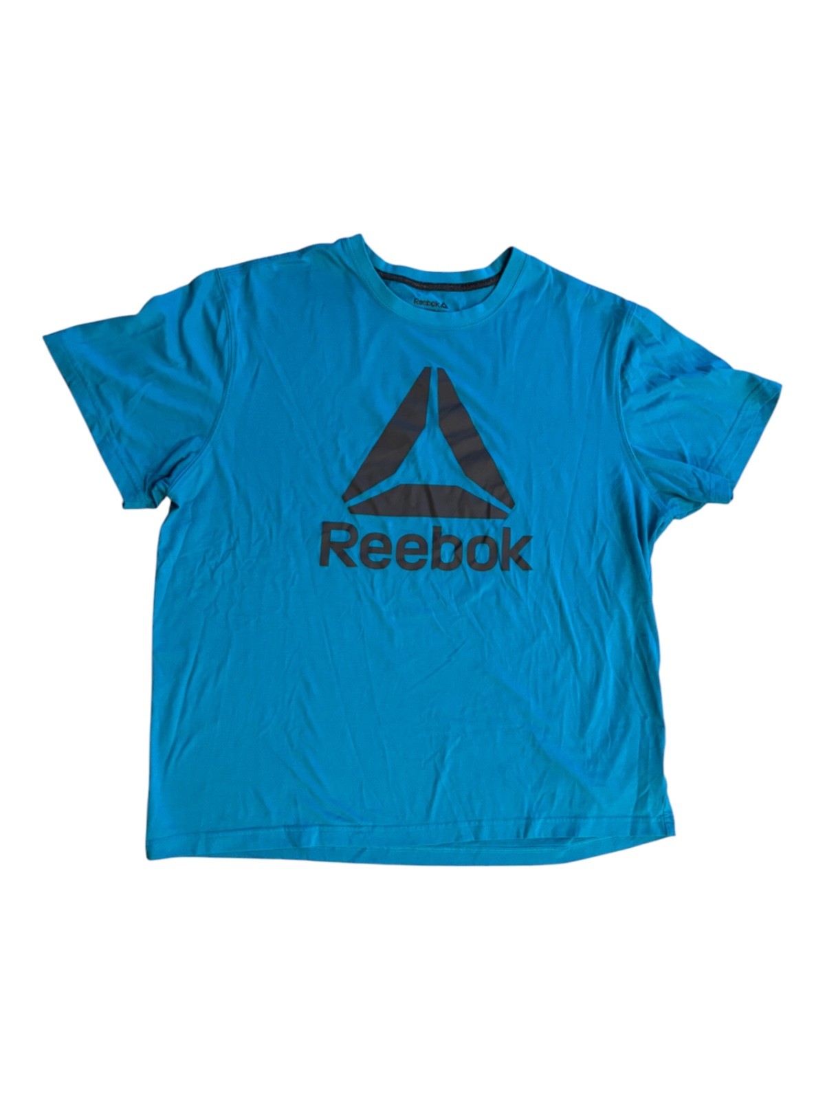 Reebok Men’s T‑Shirt 2XL Teal Blue Athletic Tee 60/40 Cotton Poly