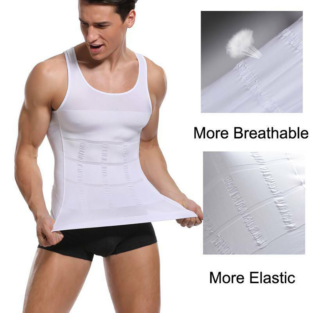 Men&rsquo;s Shaper Cooling T-Shirt Compression Tummy Vest Underwear Slimming Tank Tops