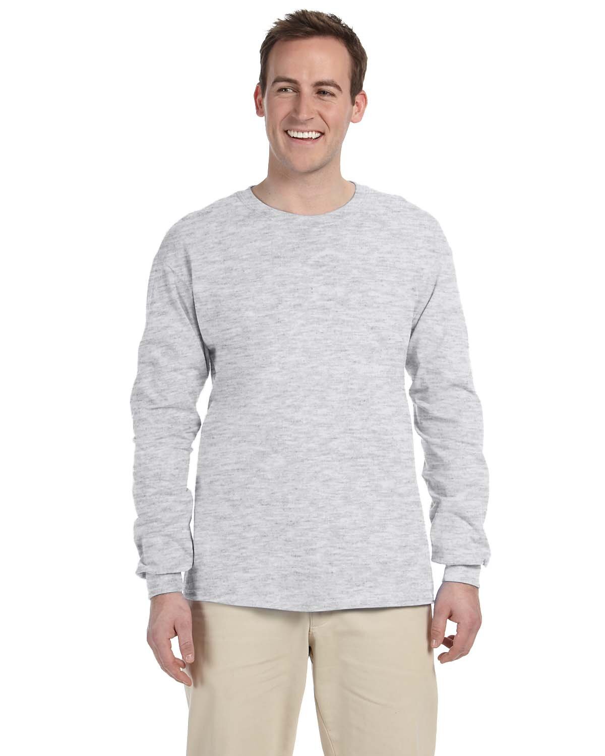 10 Pack Of Gildan G240 Adult Ultra Cotton Crewneck Long Sleeve Blank T-Shirt