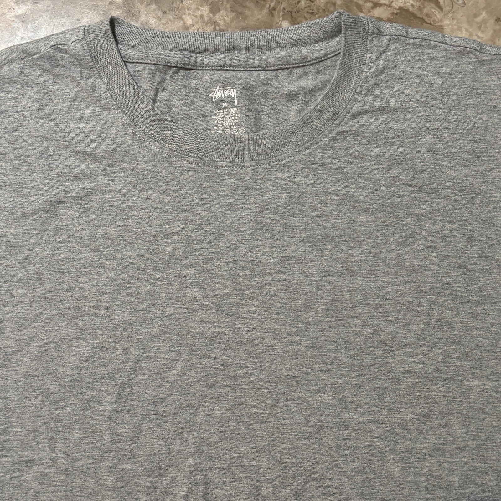 Stussy Shirt Mens Medium Grey Short Sleeve Tee Undershirt Basic Essentials