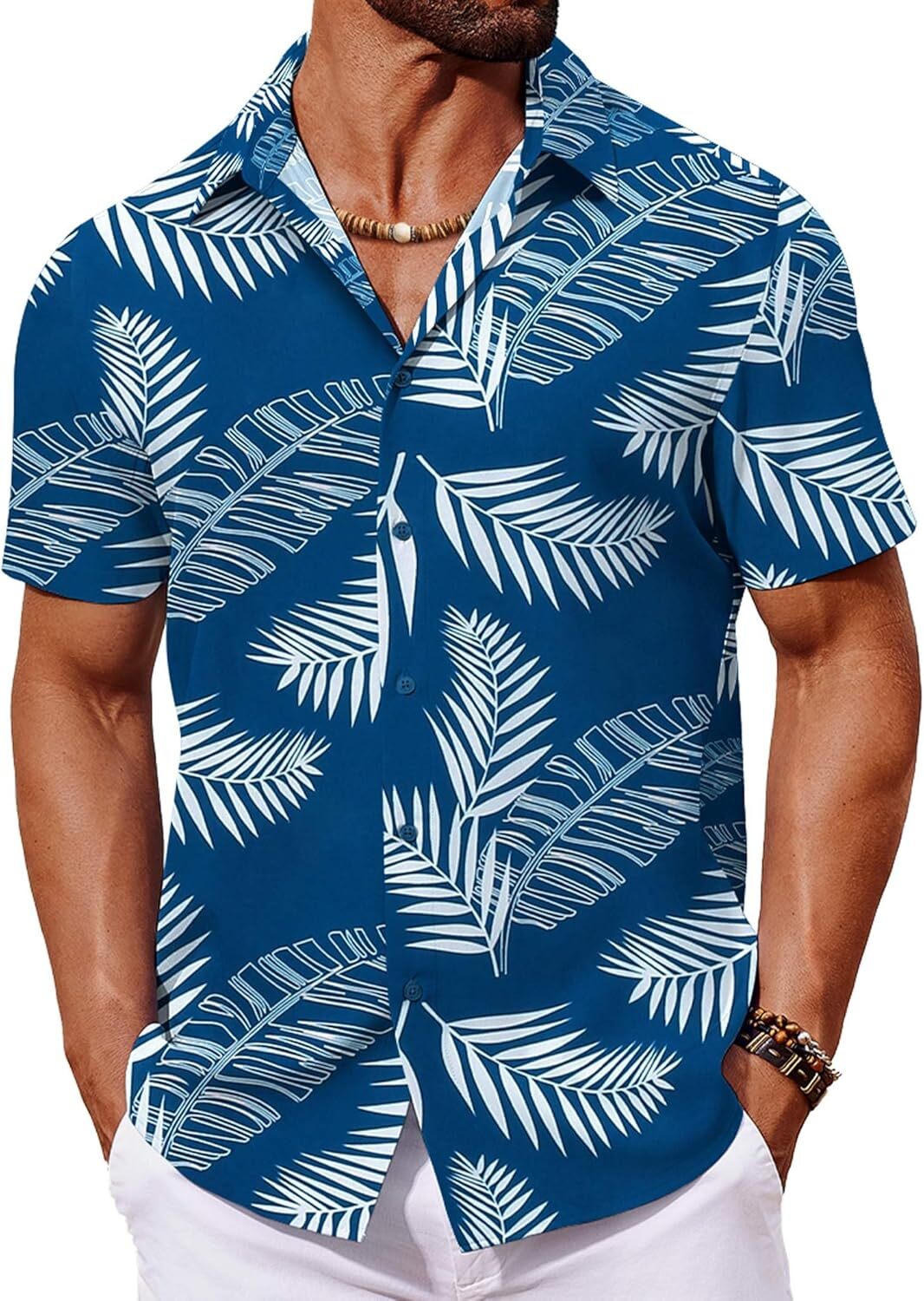 Mens Hawaiian Shirt Tropical Floral Short Sleeve Button Down Summer Beach Casual