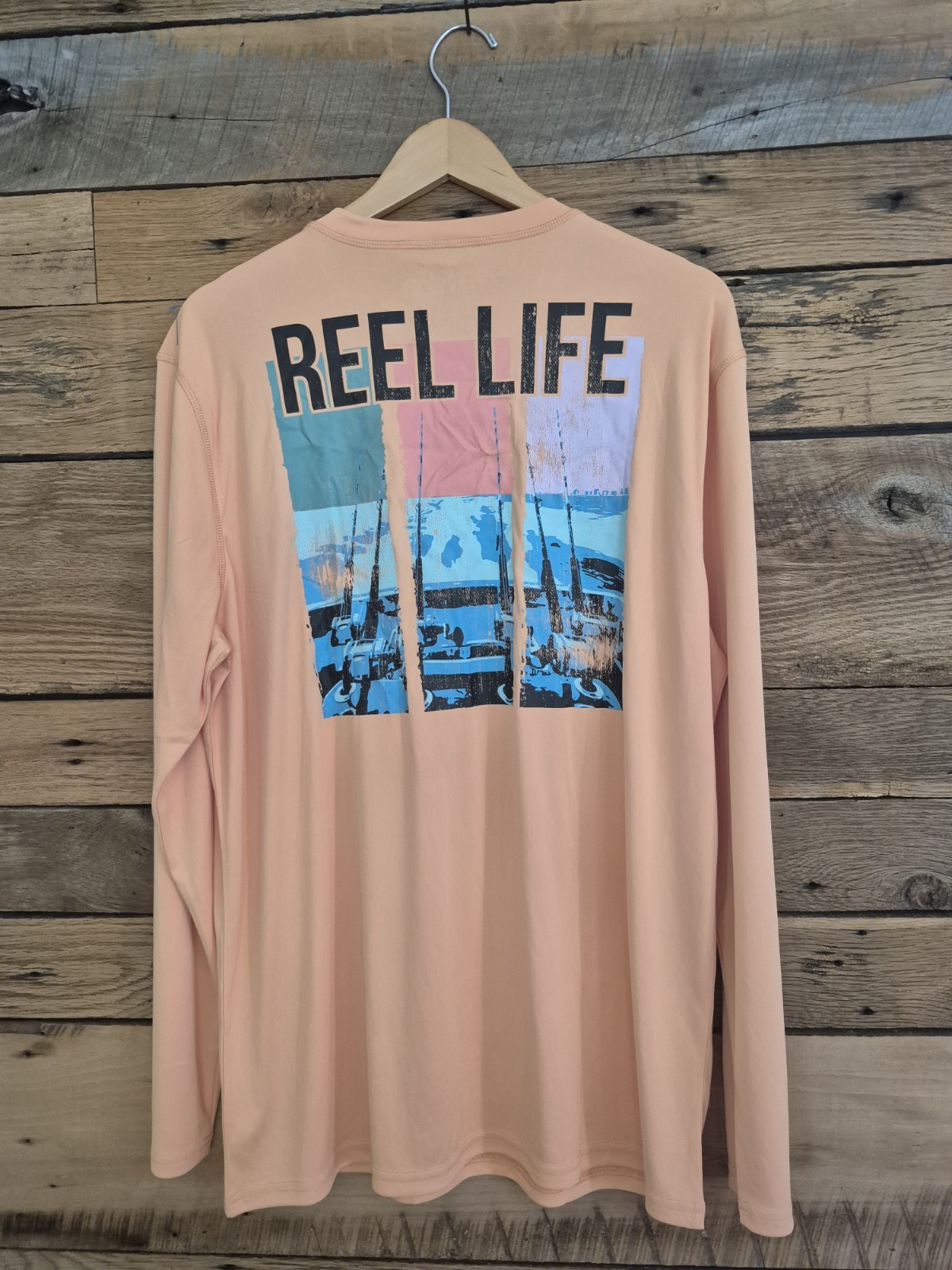 Reel Life Shirt XL Long Sleeve Fishing Graphic Outdoors Quick Dry Sun Protection