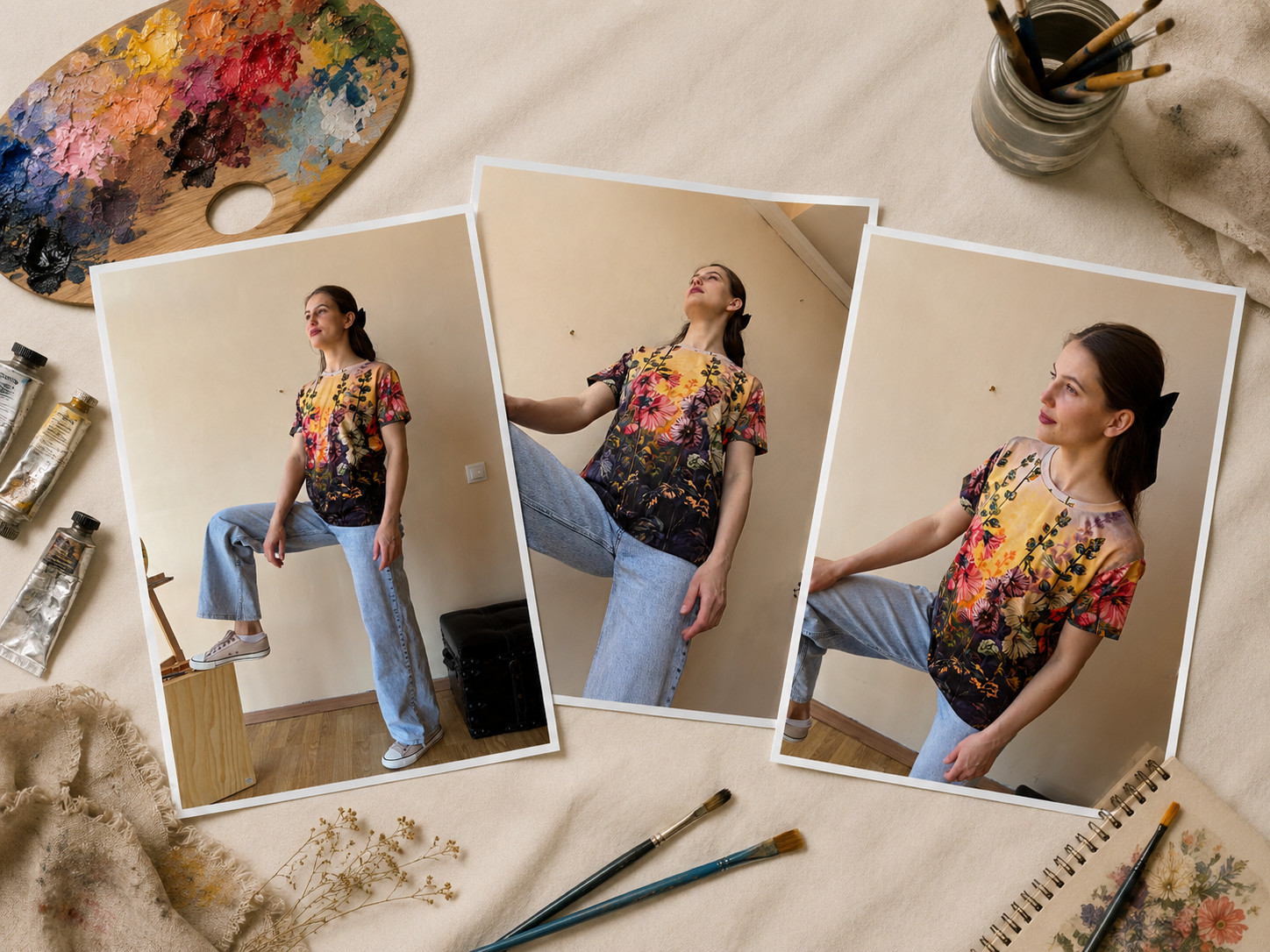 Wearable Art T-Shirt Floral Garden Print by Natalia Savchenko Women&rsquo;s To Ukraine