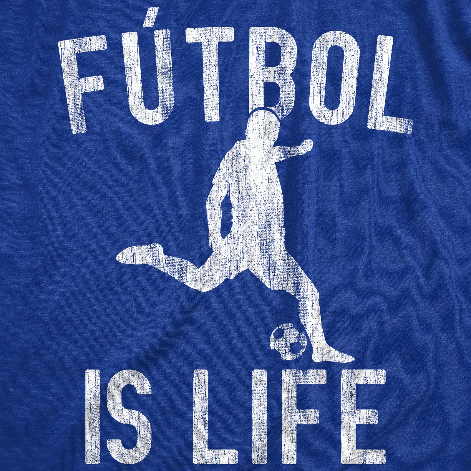 Mens Futbol Is Life T Shirt Funny Football Lovers Novelty Soccer Graphic Tee for