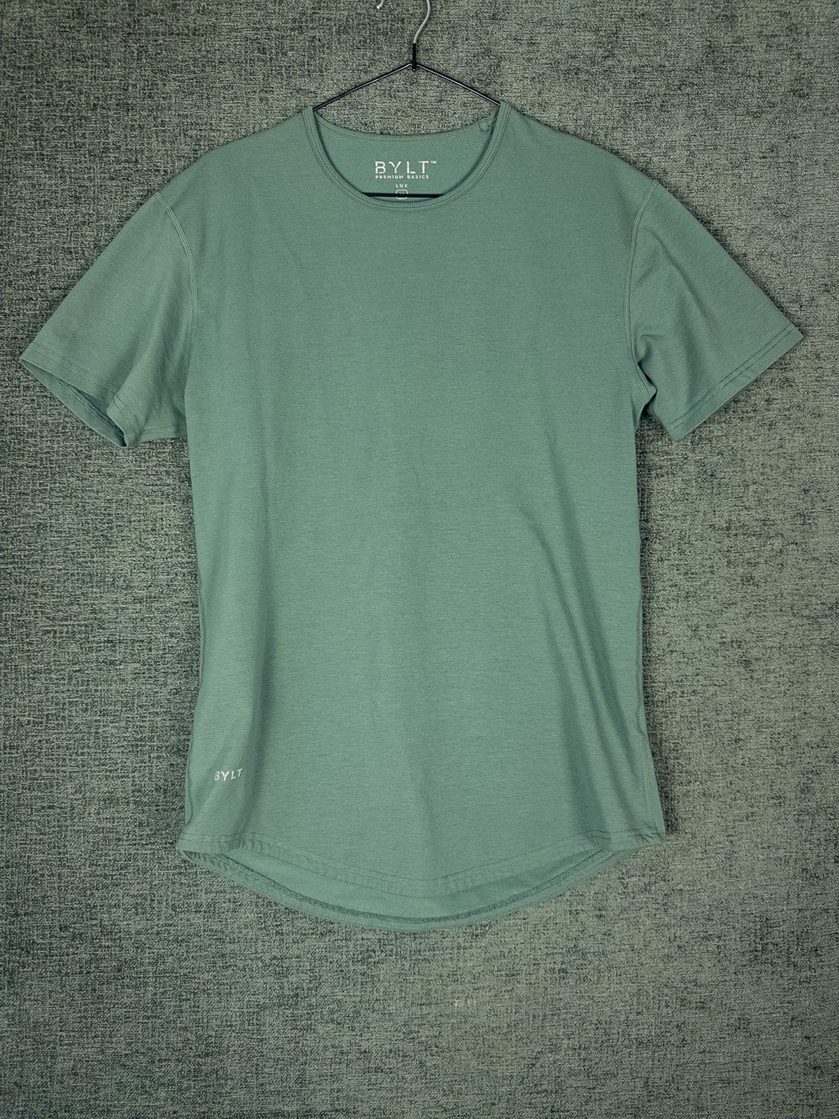 BYLT Premium Basics Lux Crew Neck T-Shirt Mens M Sage Green Stretch Athletic Fit