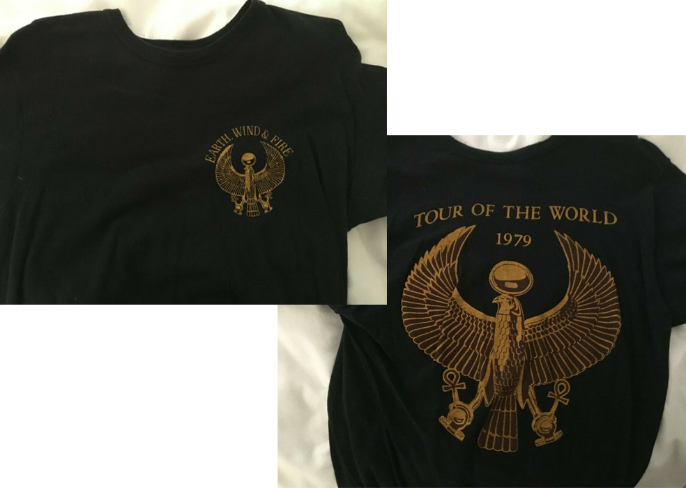 2 Sides 1979 Earth Wind and Fire Concert T-Shirt Black Full size HL607