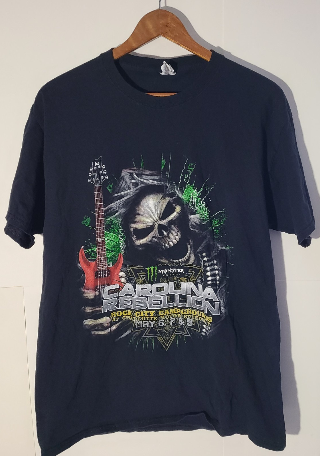 Carolina Rebellion Monster Energy Large Black Shirt (Soundgarden,Korn,AX7,Opeth)
