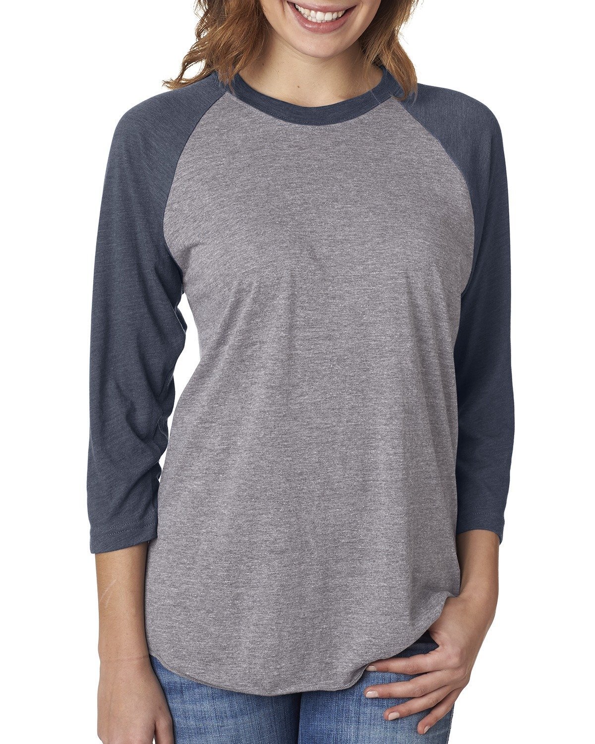 3 Pack Of Next Level Apparel Unisex Triblend Three-Quarter Sleeve Raglan – 6051