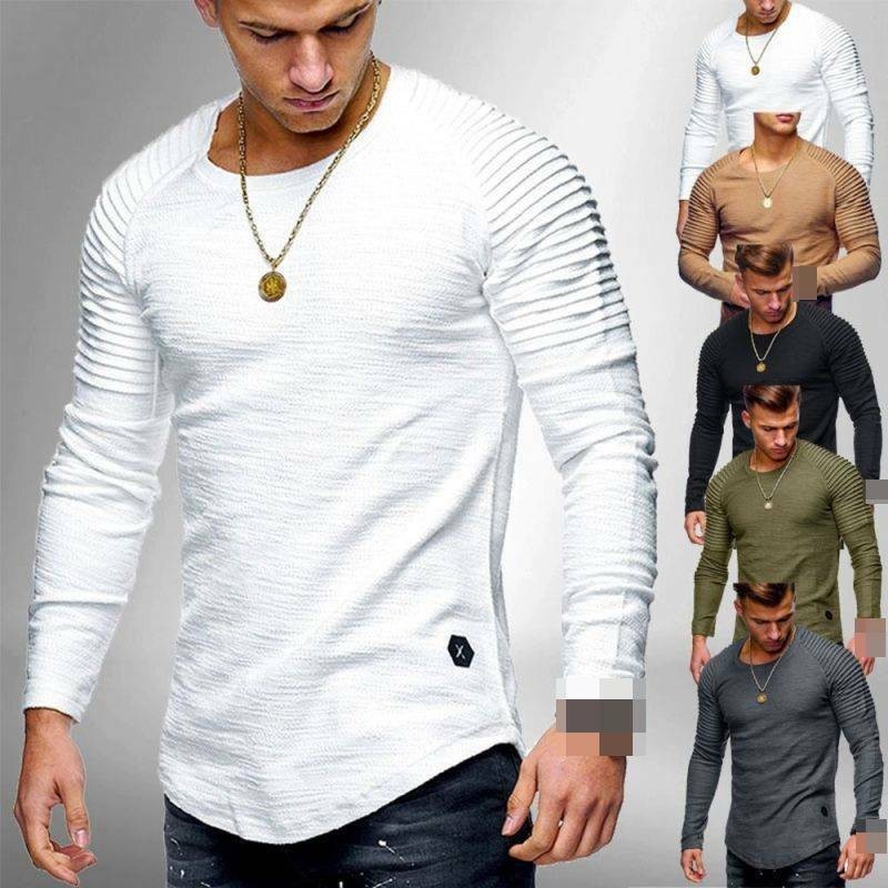 Men&rsquo;s T-shirt O Neck Slim Fit Casual Muscle Tee Tops Blouse Long Sleeve M-3XL/